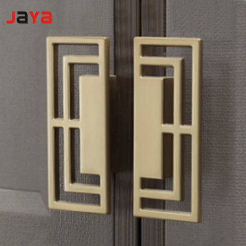 JAYA Zinc Alloy 32 64 96mm Cabinets Dresser Wardrobe Drawer Door Brushed Brass / Black Symmetrical Pulls Handles Knob