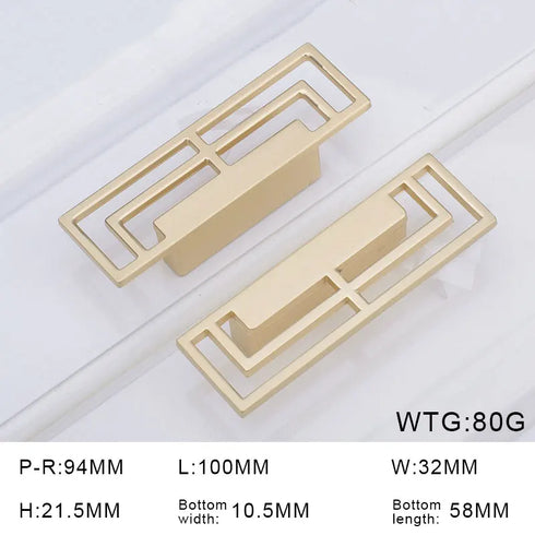 JAYA Zinc Alloy 32 64 96mm Cabinets Dresser Wardrobe Drawer Door Brushed Brass / Black Symmetrical Pulls Handles Knob