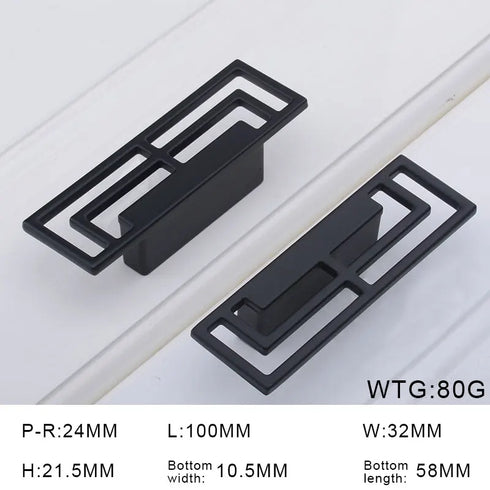 JAYA Zinc Alloy 32 64 96mm Cabinets Dresser Wardrobe Drawer Door Brushed Brass / Black Symmetrical Pulls Handles Knob