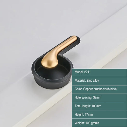 JAYA Zinc Alloy Cabinet Drawer Handle Note Shape Handles  Black Small Cabinet Kitchen Door  ZINC ALLOY DOOR DRAWER KNOB
