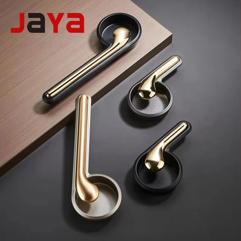 JAYA Zinc Alloy Cabinet Drawer Handle Note Shape Handles  Black Small Cabinet Kitchen Door  ZINC ALLOY DOOR DRAWER KNOB