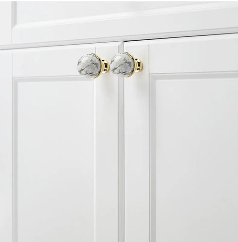 JAYA Zinc Alloy & Marble Modern Single Hole Kitchen Cabinet Knobs Hot Sale Unique Design Drawer Decorative Handle Knobs