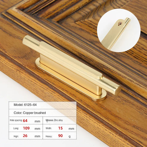 JAYA Zinc Handle Modern Simple Gold Drawer Cabinet Furniture Hardware Single Hole Door Handle