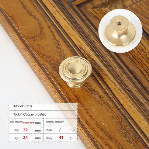 JAYA Zinc Handle Modern Simple Gold Drawer Cabinet Furniture Hardware Single Hole Door Handle