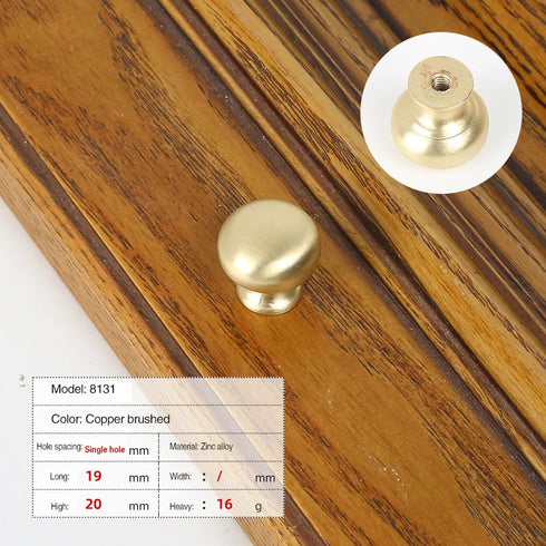 JAYA Zinc Handle Modern Simple Gold Drawer Cabinet Furniture Hardware Single Hole Door Handle