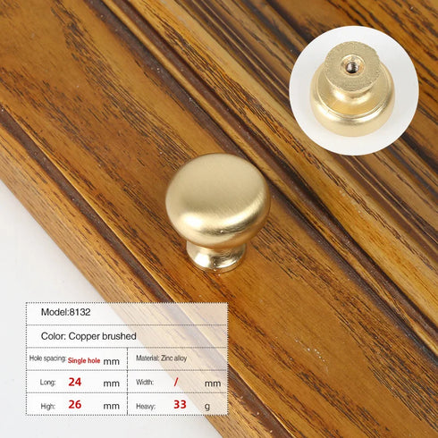 JAYA Zinc Handle Modern Simple Gold Drawer Cabinet Furniture Hardware Single Hole Door Handle