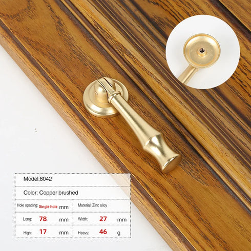 JAYA Zinc Handle Modern Simple Gold Drawer Cabinet Furniture Hardware Single Hole Door Handle