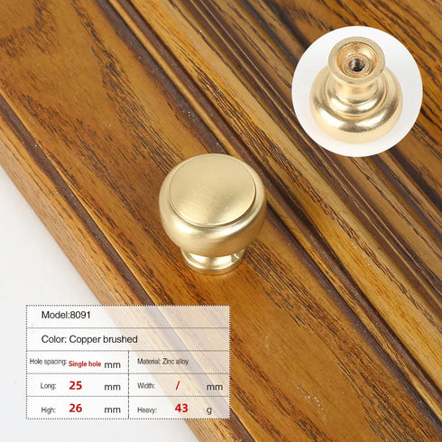 JAYA Zinc Handle Modern Simple Gold Drawer Cabinet Furniture Hardware Single Hole Door Handle