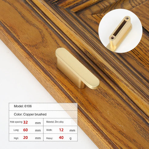 JAYA Zinc Handle Modern Simple Gold Drawer Cabinet Furniture Hardware Single Hole Door Handle