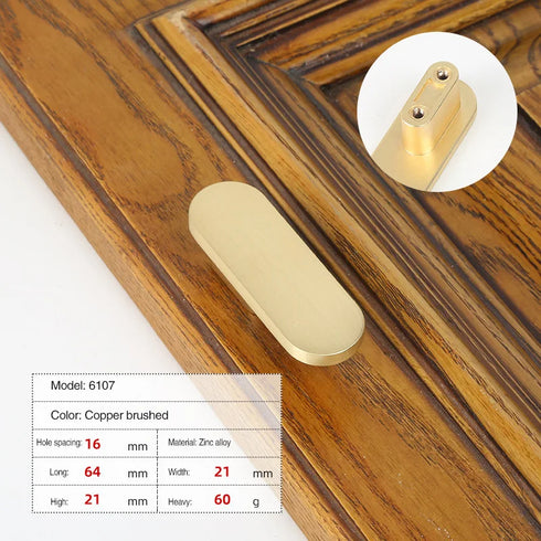 JAYA Zinc Handle Modern Simple Gold Drawer Cabinet Furniture Hardware Single Hole Door Handle