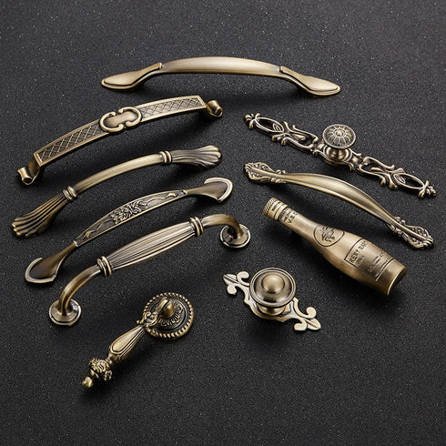 JAYA cupboard handles Antique handle bronze European zinc alloy wardrobe kitchen handle