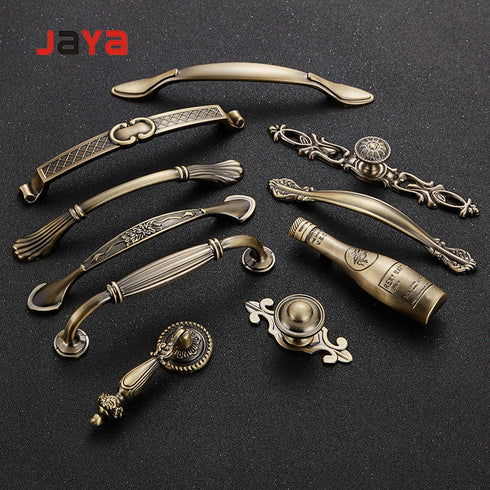 JAYA cupboard handles Antique handle bronze European zinc alloy wardrobe kitchen handle