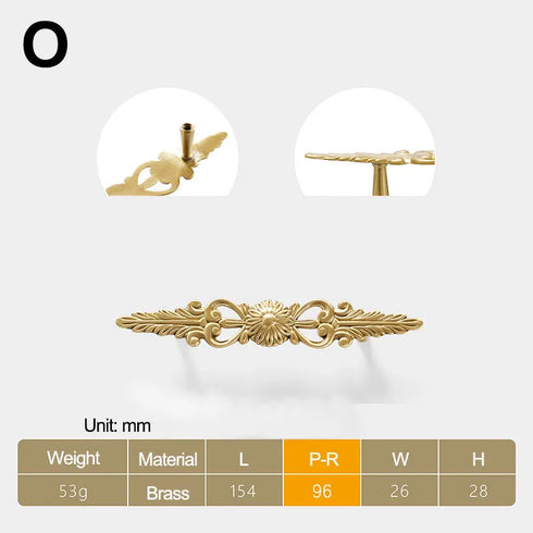 Jaya Cabinet Drawer Pure Copper Fish Handle Light Luxury Porch Cabinet Door Rose Brass Handle