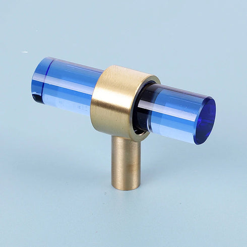 Nordic Creative Crystal Single Cupboard Handles Cabinet Wardrobe Colored Crystal Brass Drawer Handle