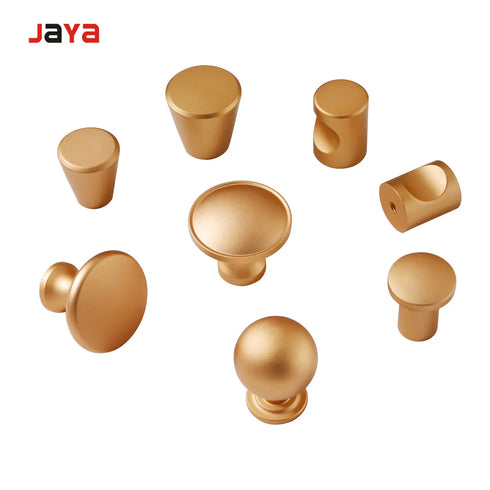 Nordic Wardrobe Modern Minimalist Black Handle Drawer American Single Hole Golden Round Aluminum Alloy Knob