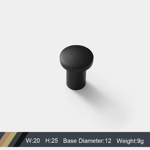Nordic Wardrobe Modern Minimalist Black Handle Drawer American Single Hole Golden Round Aluminum Alloy Knob